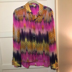 Anthropologie long-sleeved button down blouse